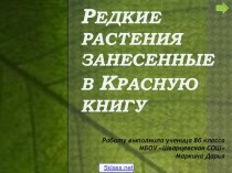 Растения, занесённые в Красную книгу