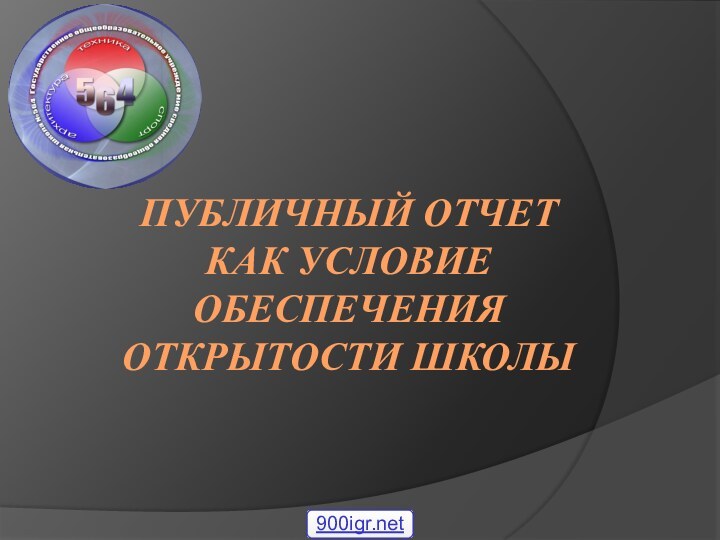 Публичный отчет как условие обеспечения открытости школы