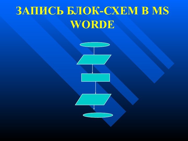 ЗАПИСЬ БЛОК-СХЕМ В MS WORDE