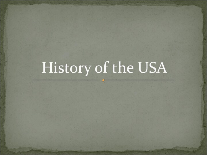 History of the USA