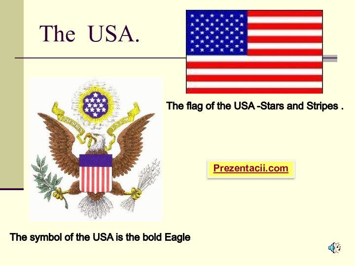 The USA.The symbol of the USA is the bold Eagle The flag