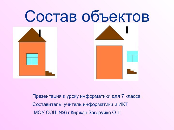 Состав объектовПрезентация к уроку информатики для 7 классаСоставитель: учитель информатики и ИКТ