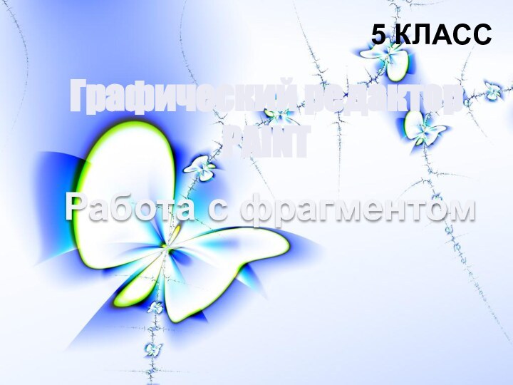 Бабочка5 КЛАССРабота с фрагментомГрафический редакторPAINT