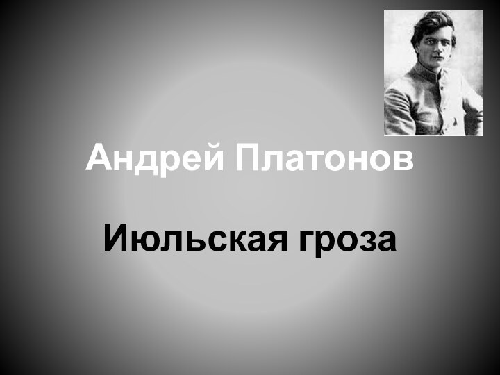 Андрей ПлатоновИюльская гроза