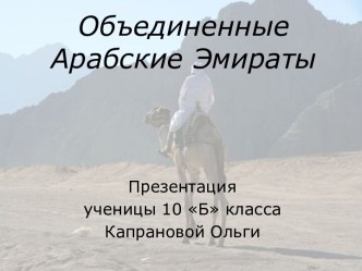 Объединенные Арабские Эмираты (10 класс)