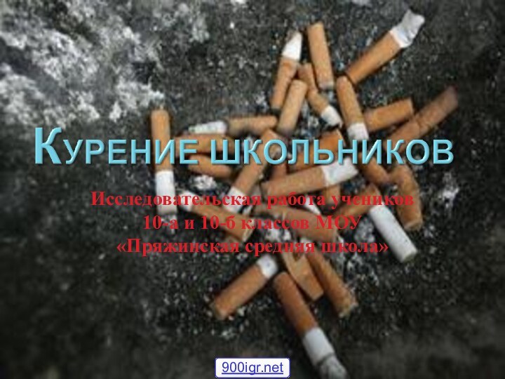 Исследовательская работа учеников 10-а и 10-б классов МОУ «Пряжинская средняя школа»