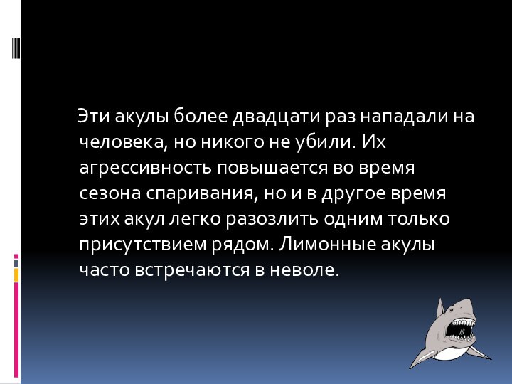 Эти акулы более двадцати раз нападали на человека, но никого