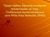 Глобальные вычислительные сети Wide Area Networks (WAN)