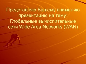 Глобальные вычислительные сети Wide Area Networks (WAN)