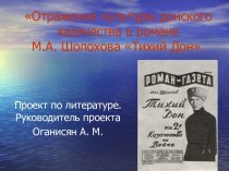 Отражение культуры донского казачества в романе М.А. Шолохова Тихий Дон