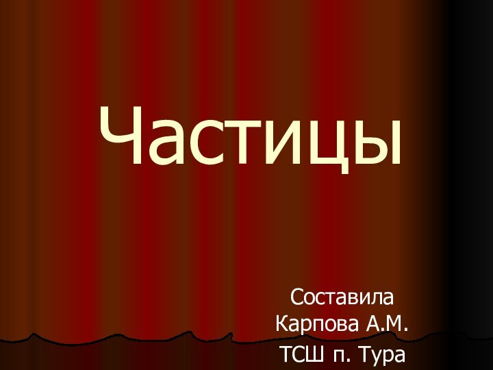 ЧастицыСоставила Карпова А.М.ТСШ п. Тура