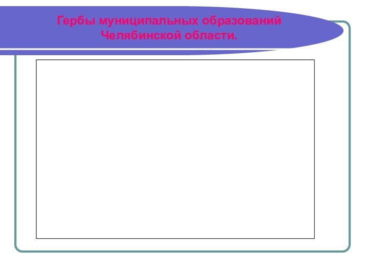 Гербы муниципальных образований  Челябинской области.