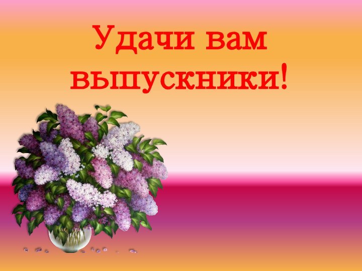 Удачи вам выпускники!