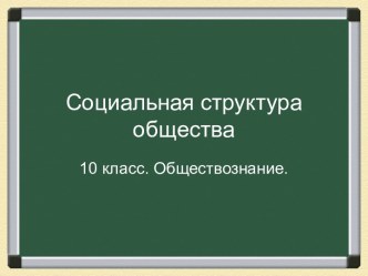 Социальная структура общества