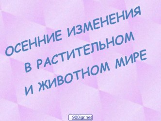 Живая и неживая природа осенью