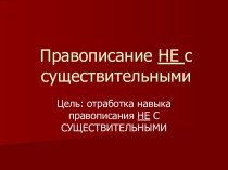 Правописание НЕ с существительными