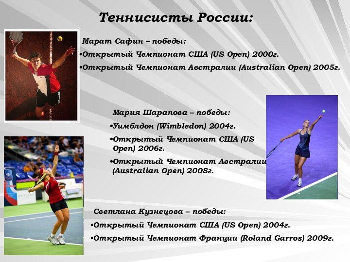 Теннисисты России:Марат Сафин – победы: Открытый Чемпионат США (US Open) 2000г. Открытый