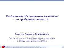 Выборочное обследование населения по проблемам занятости