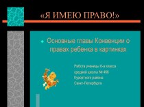 Основные главы Конвенции о правах ребенка в картинках