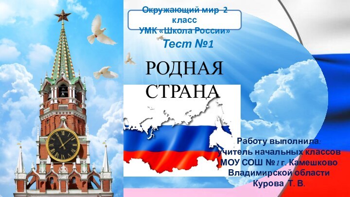 РОДНАЯ СТРАНАРаботу выполнила:учитель начальных классовМОУ СОШ №1 г. КамешковоВладимирской областиКурова Т. В.Окружающий