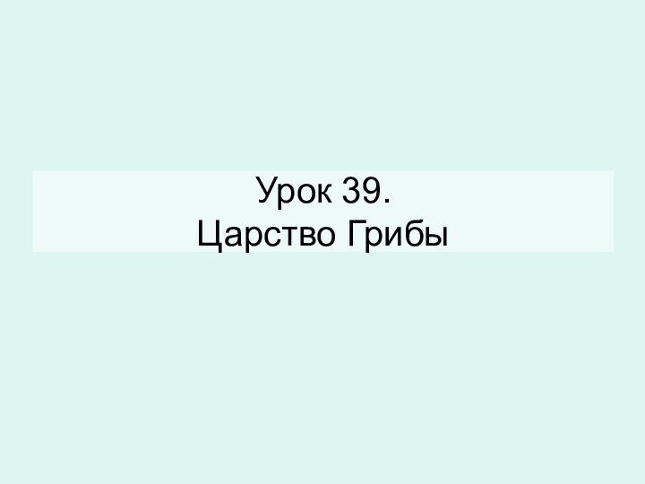 Урок 39.  Царство Грибы