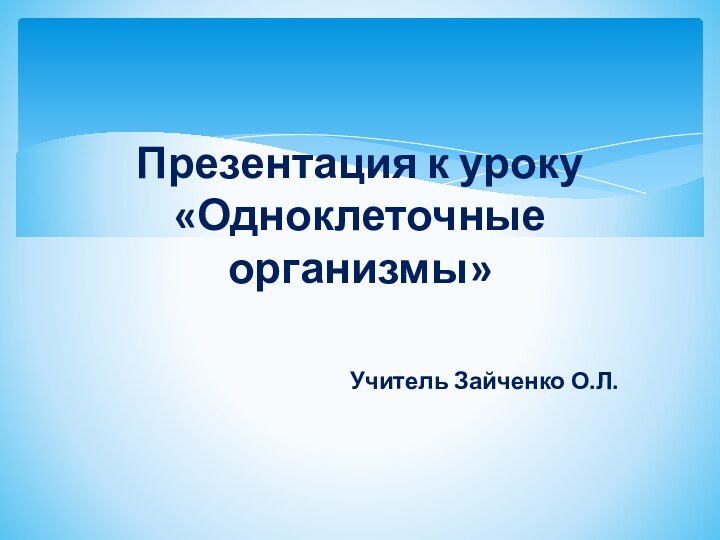 Презентация к уроку «Одноклеточные организмы»