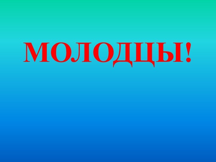 МОЛОДЦЫ!