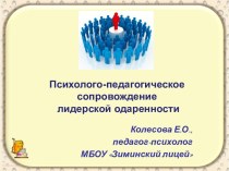 Психолого-педагогическое сопровождение лидерской одаренности