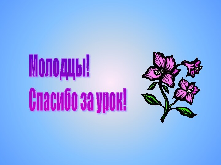 Молодцы!  Спасибо за урок!