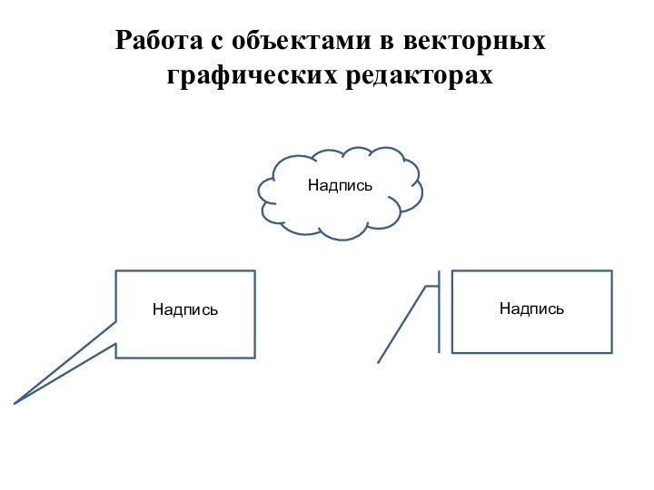 Работа с объектами в векторных графических редакторахНадписьНадписьНадпись