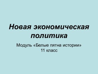 Новая экономическая политика