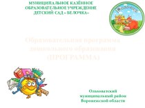 Образовательная программа дошкольного образования (ПРОГРАММА)