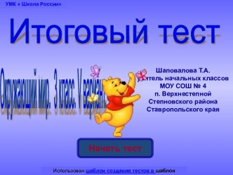 Итоговый тест V вариант