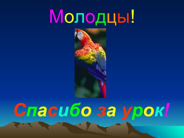 Молодцы!Спасибо за урок!