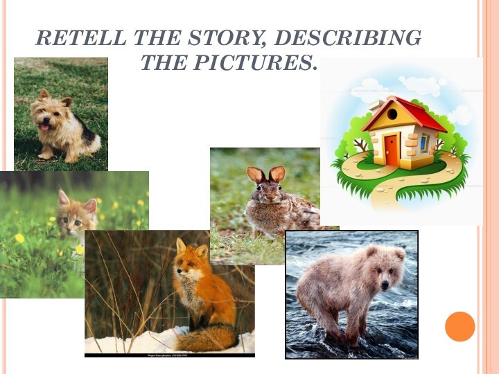 RETELL THE STORY, DESCRIBING THE PICTURES.