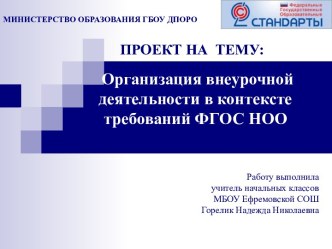 Организация внеурочной деятельности в контексте требований ФГОС НОО