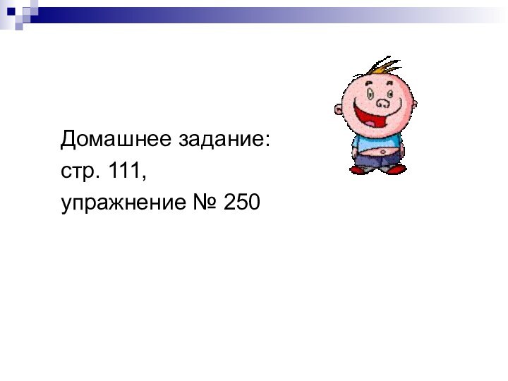 Домашнее задание:стр. 111,упражнение № 250