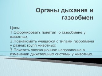 Органы дыхания и газообмен