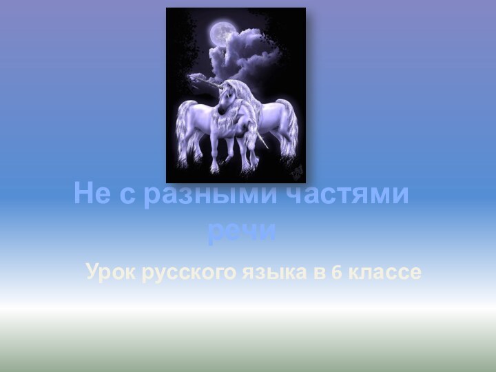 Урок русского языка в 6 классеНе с разными частями речи