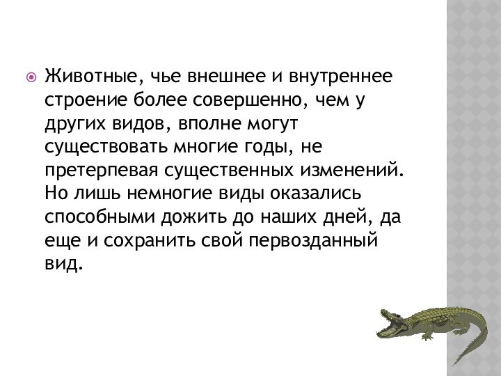 Животные, чье внешнее и внутреннее строение более совершенно, чем у других видов,