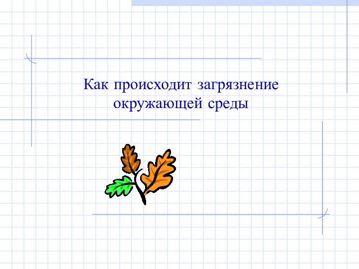 Как происходит загрязнение окружающей среды