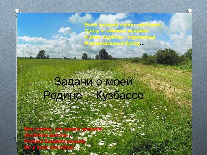 Если скажут слово «родина», Сразу в памяти встаётУ реки берёзка - скромница