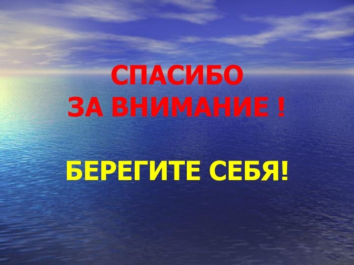 СПАСИБО  ЗА ВНИМАНИЕ !  БЕРЕГИТЕ СЕБЯ!