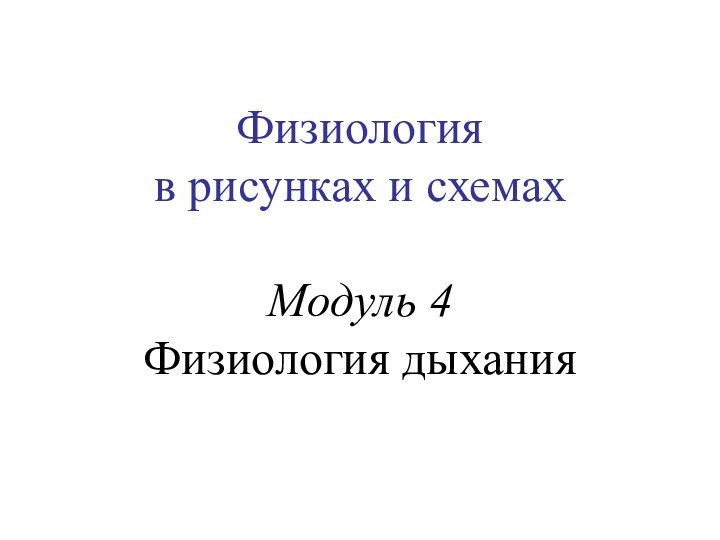 Физиология в рисунках и схемахМодуль 4Физиология дыхания