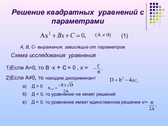 квадратные уравнения с параметрами