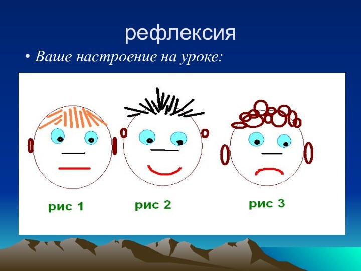 рефлексияВаше настроение на уроке: