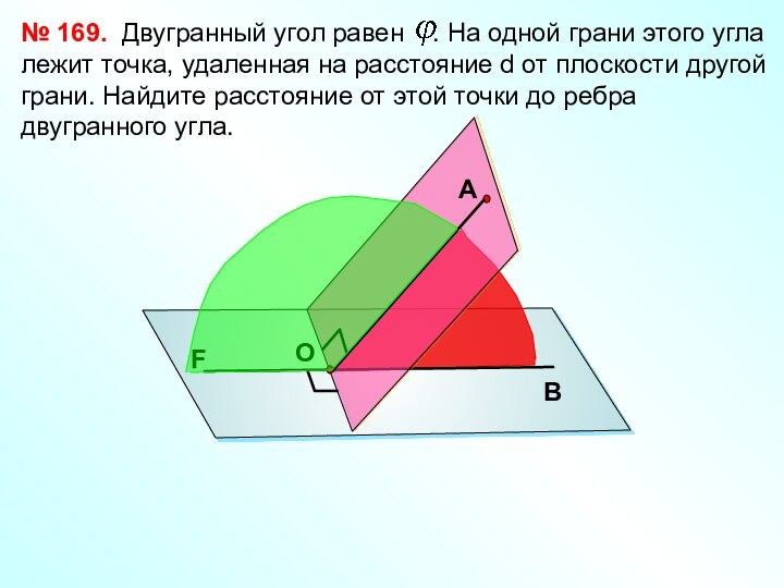 Двугранный угол равен  .