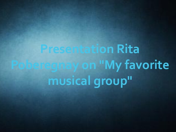 Presentation Rita Poberegnay on 