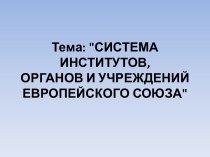 Система институтов, органов и учреждений Европейского Союза