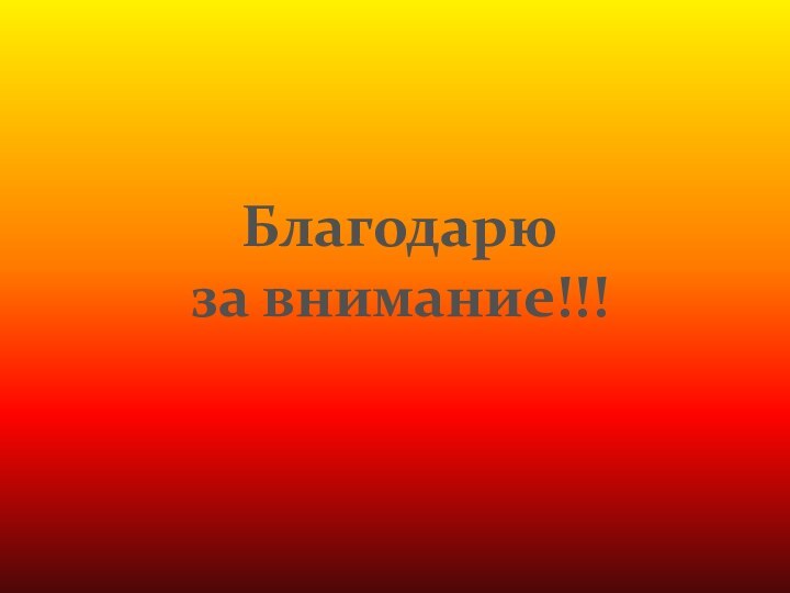 Благодарю за внимание!!!